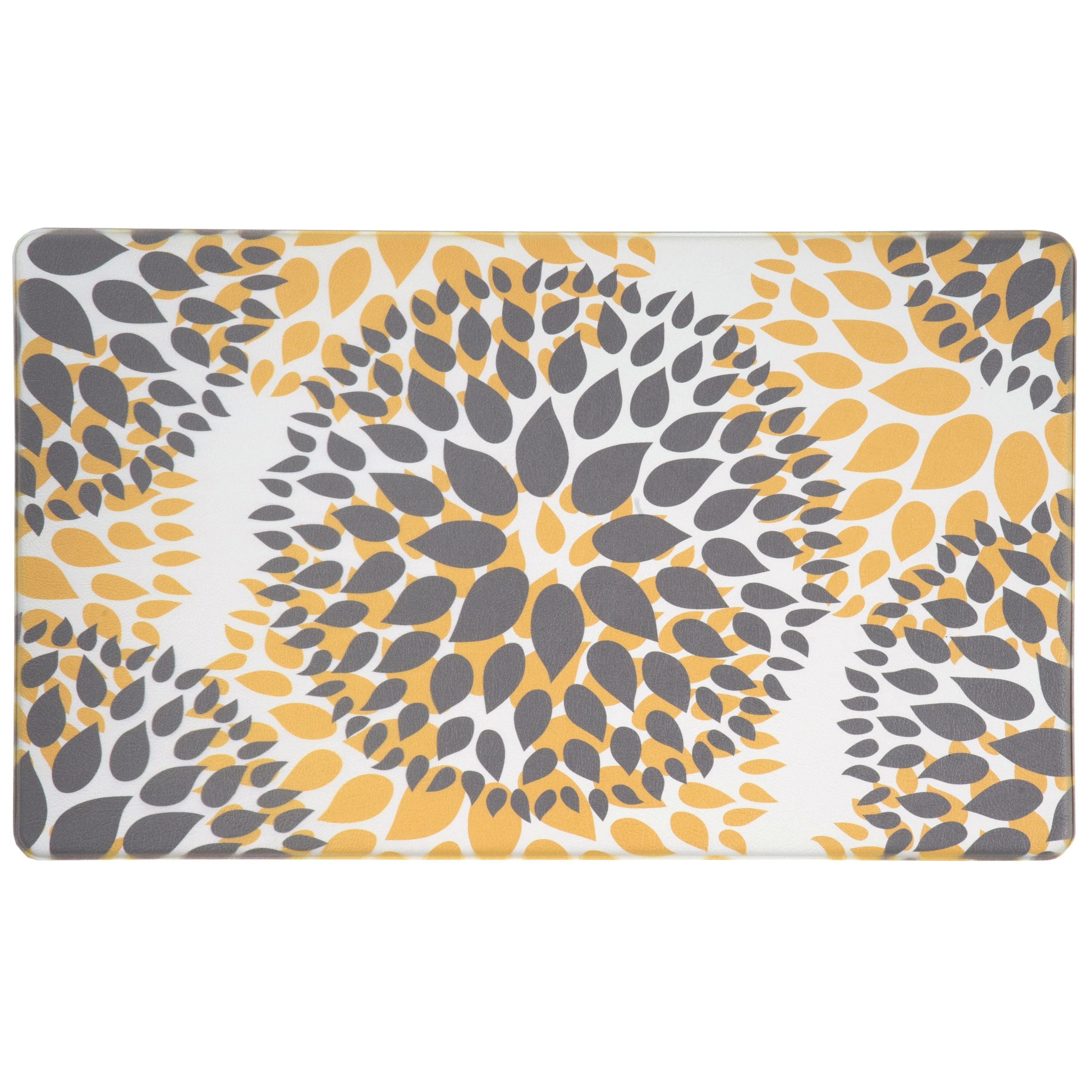 World Rug Gallery Modern Floral Circles Anti Fatigue Standing Mat