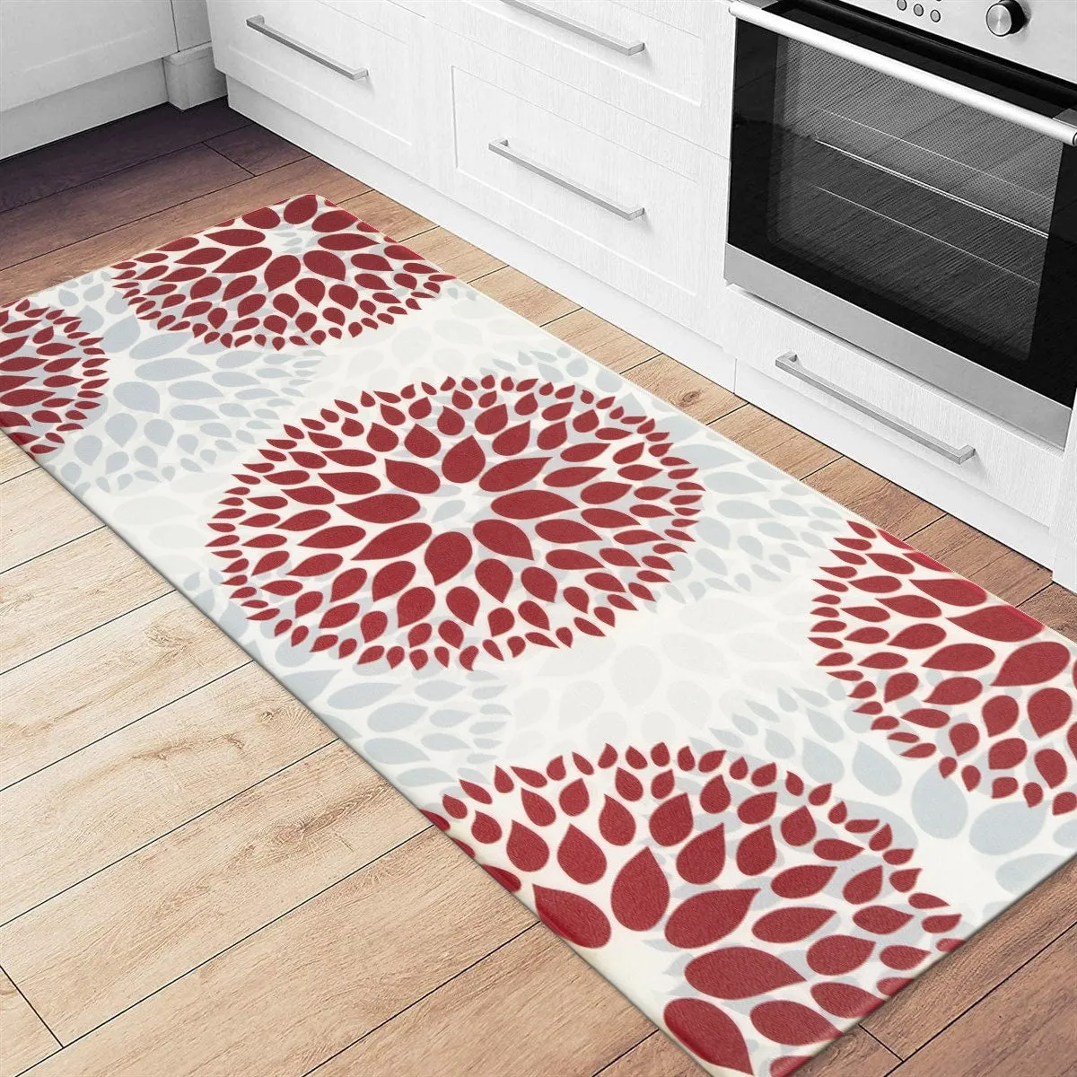 World Rug Gallery Modern Floral Circles Anti Fatigue Standing Mat