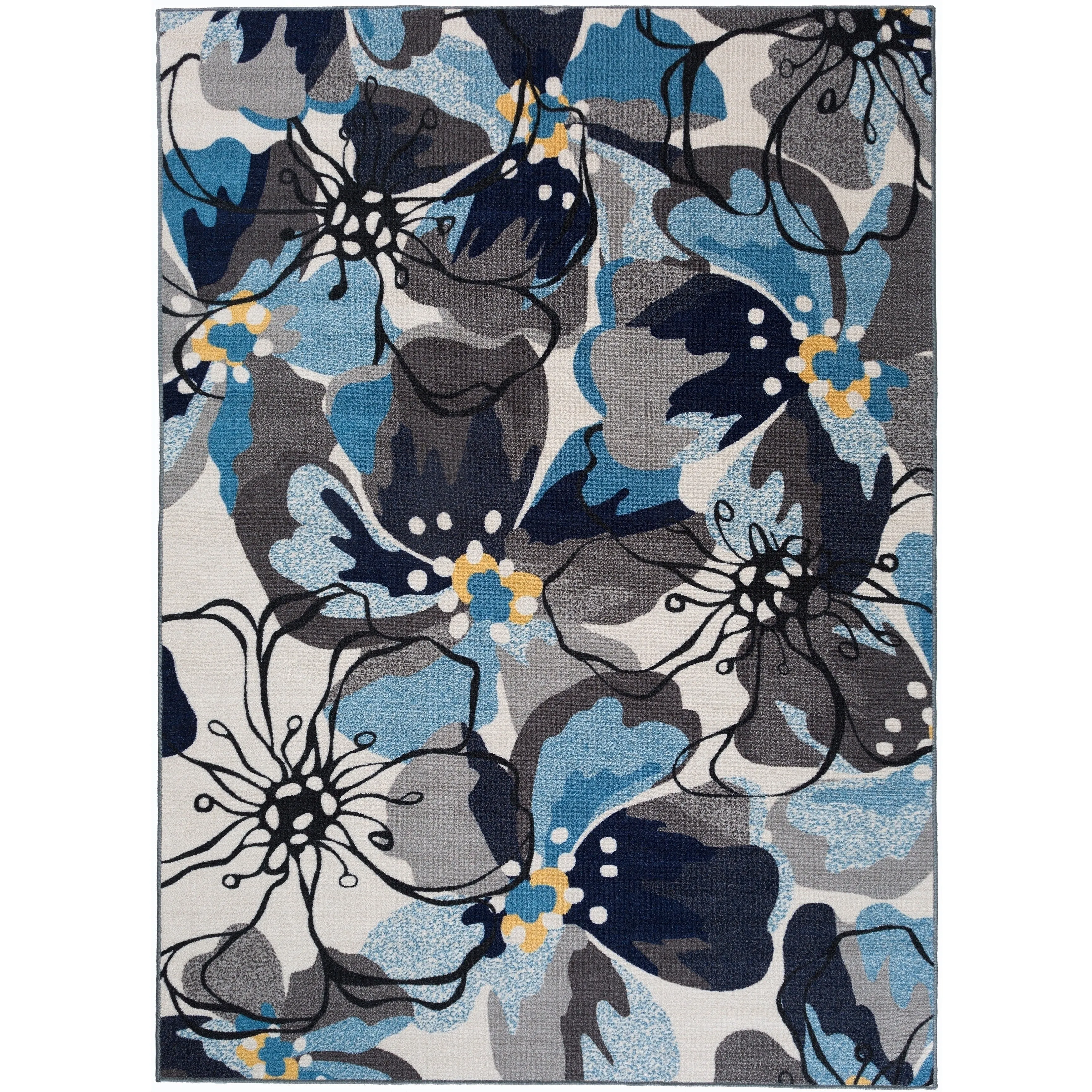 World Rug Gallery Modern Floral Non-Slip Area Rug