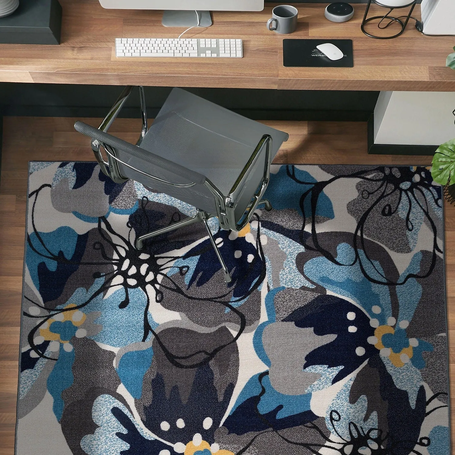 World Rug Gallery Modern Floral Non-Slip Area Rug