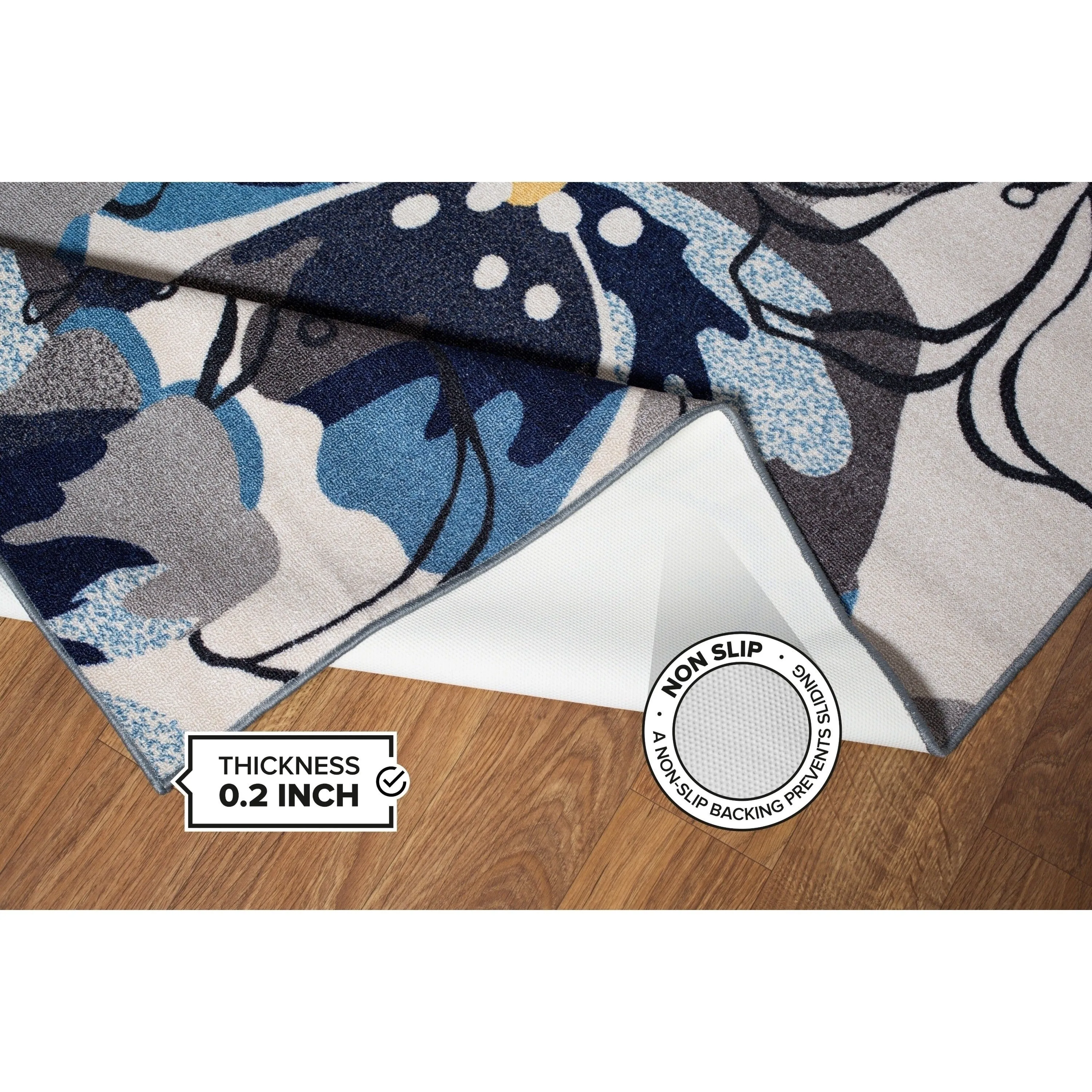 World Rug Gallery Modern Floral Non-Slip Area Rug