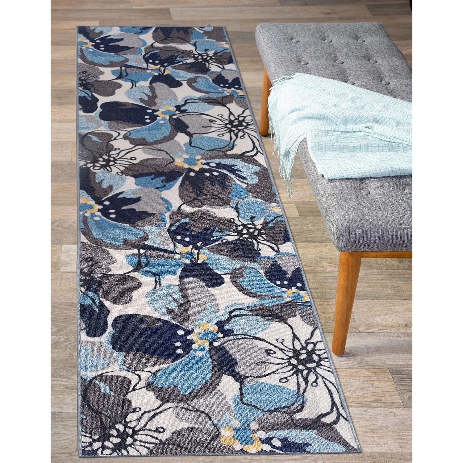 World Rug Gallery Modern Floral Non-Slip Area Rug