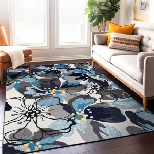 World Rug Gallery Modern Floral Non-Slip Area Rug