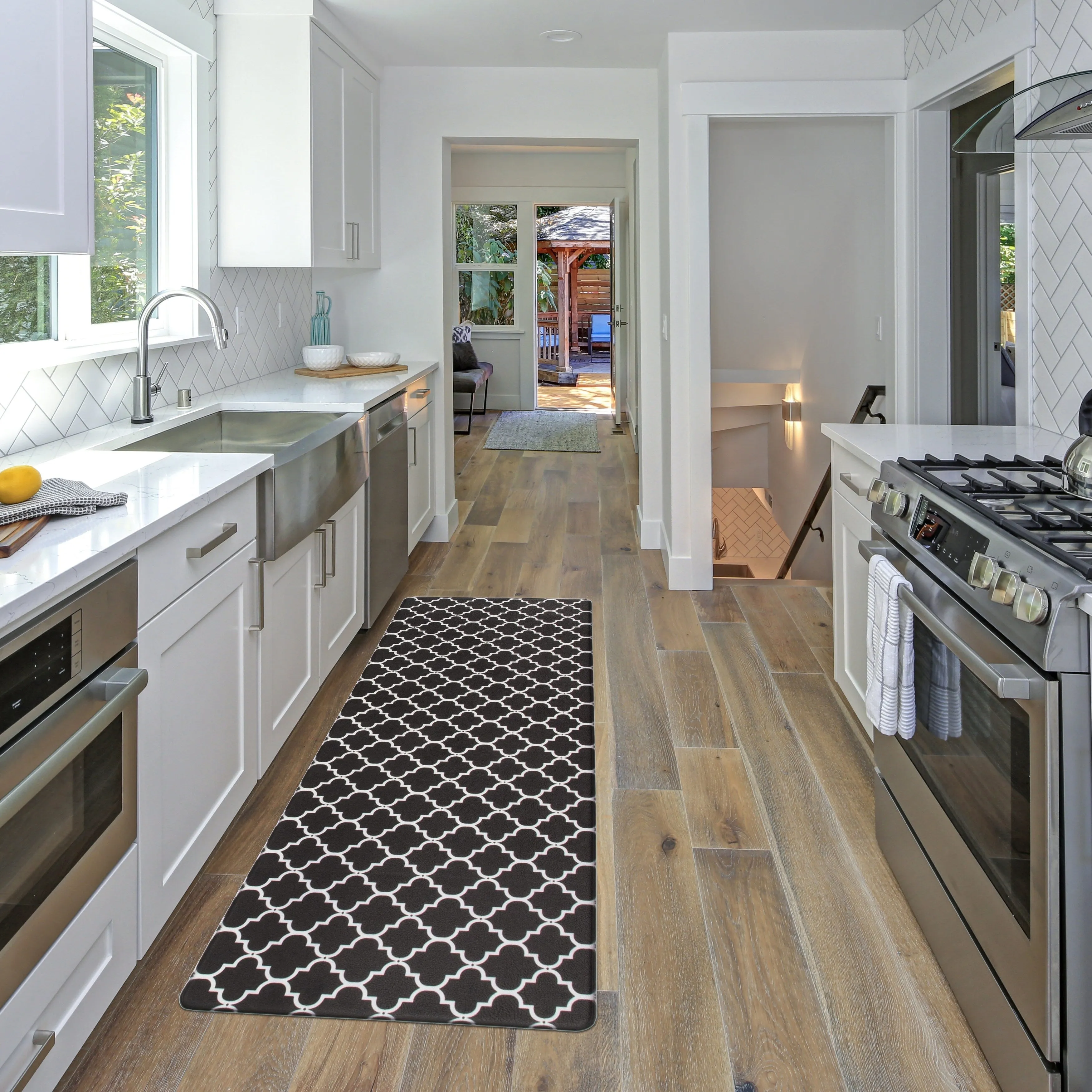 World Rug Gallery Modern Trellis Pattern Anti Fatigue Standing Mat