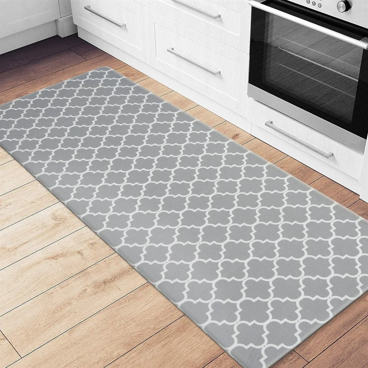 World Rug Gallery Modern Trellis Pattern Anti Fatigue Standing Mat