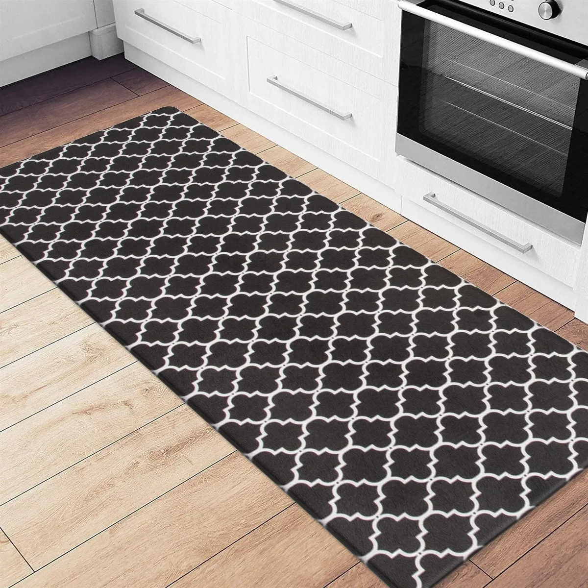 World Rug Gallery Modern Trellis Pattern Anti Fatigue Standing Mat