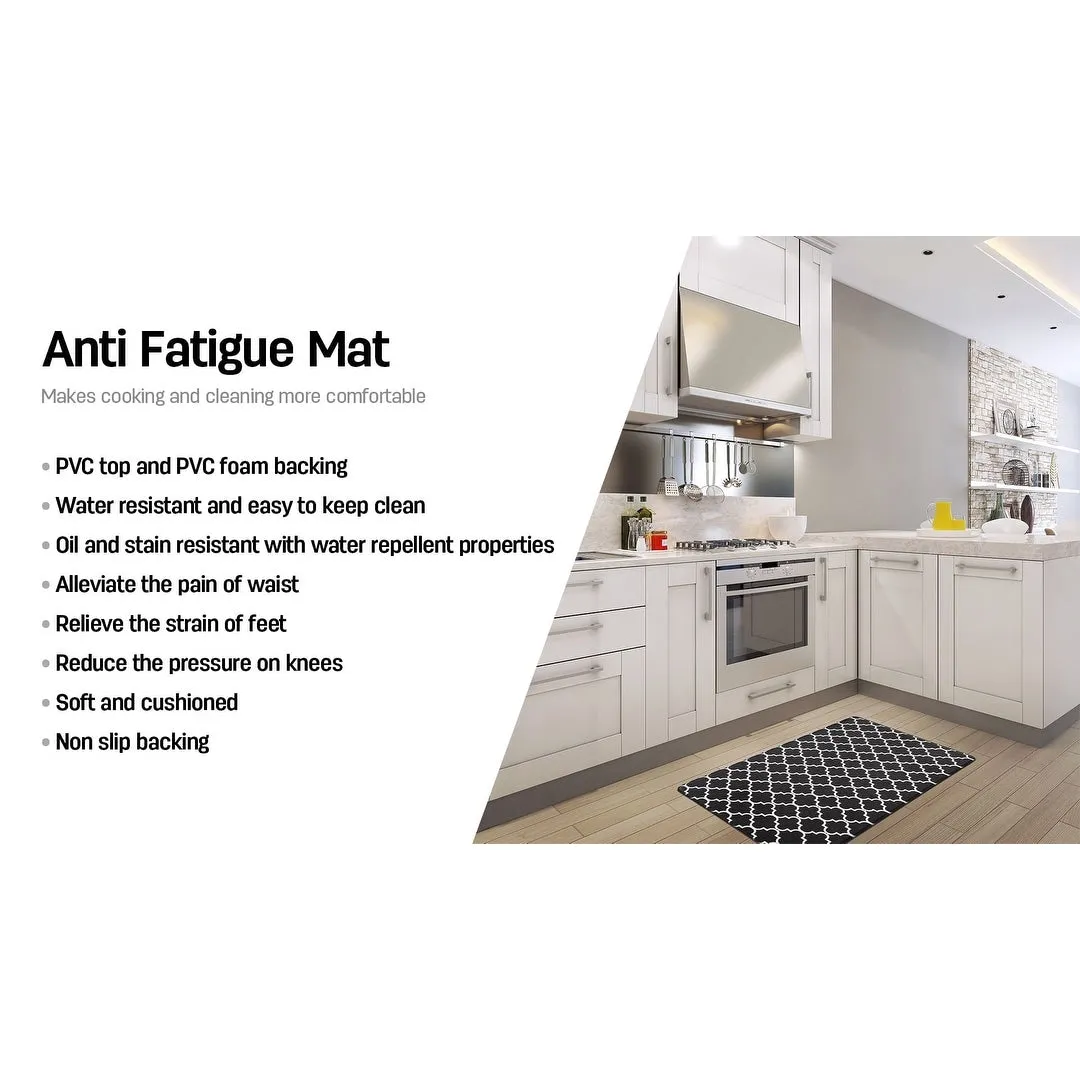 World Rug Gallery Modern Trellis Pattern Anti Fatigue Standing Mat