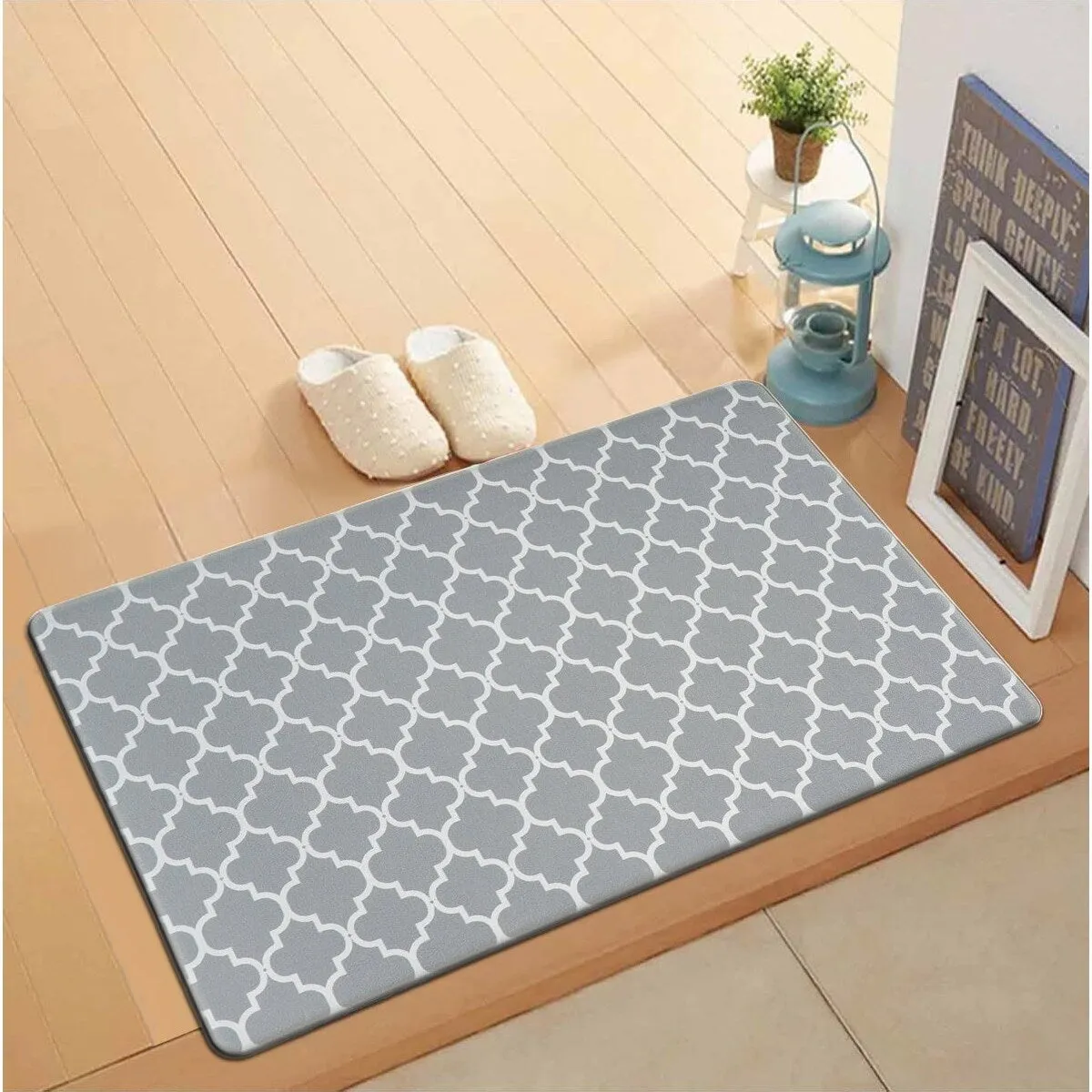 World Rug Gallery Modern Trellis Pattern Anti Fatigue Standing Mat