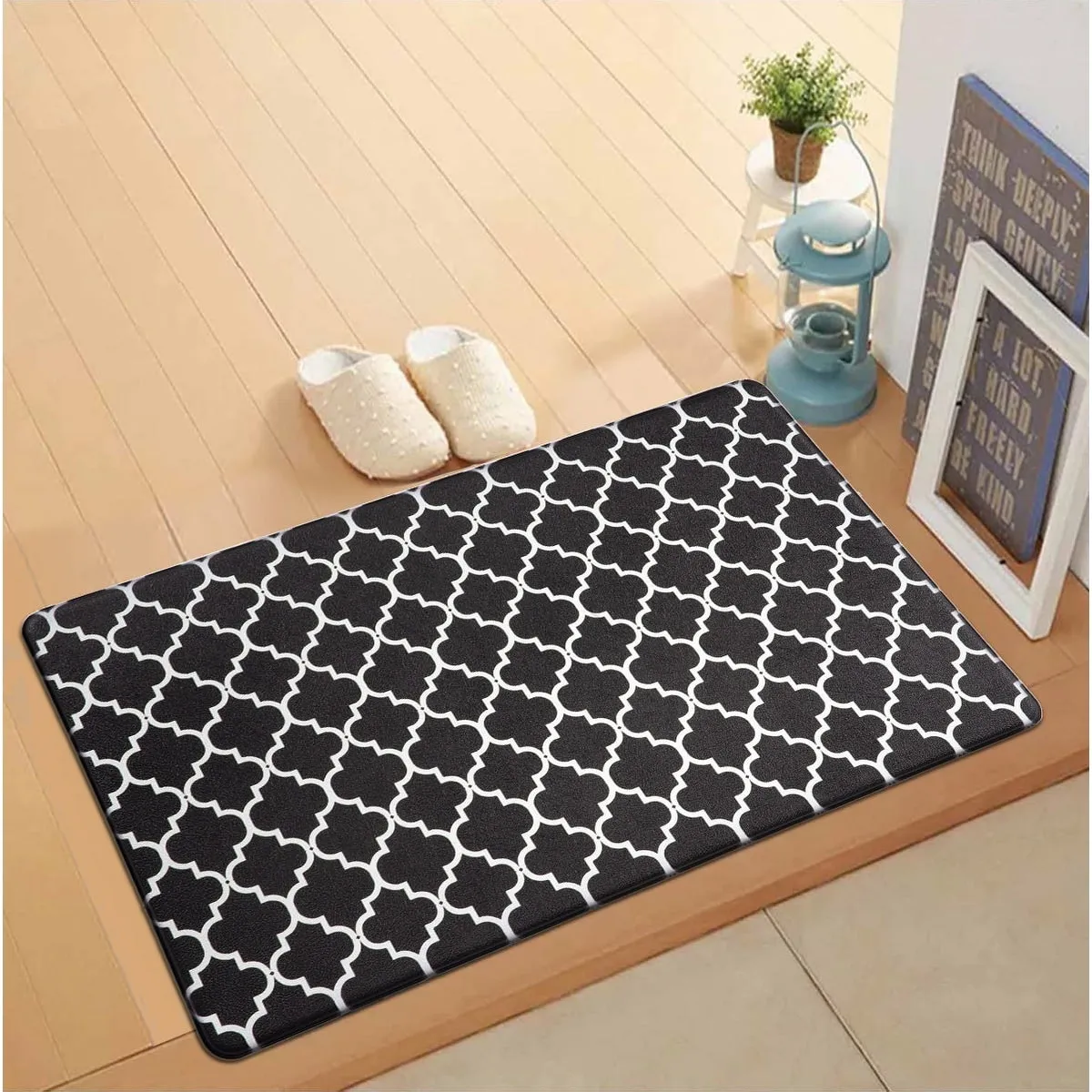 World Rug Gallery Modern Trellis Pattern Anti Fatigue Standing Mat