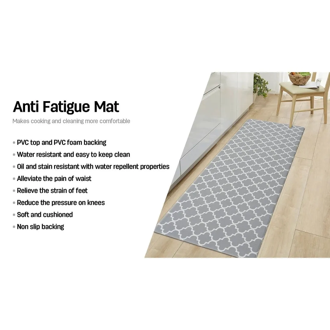 World Rug Gallery Modern Trellis Pattern Anti Fatigue Standing Mat