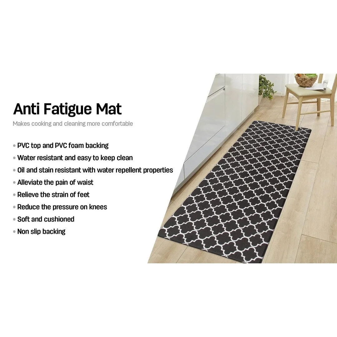 World Rug Gallery Modern Trellis Pattern Anti Fatigue Standing Mat