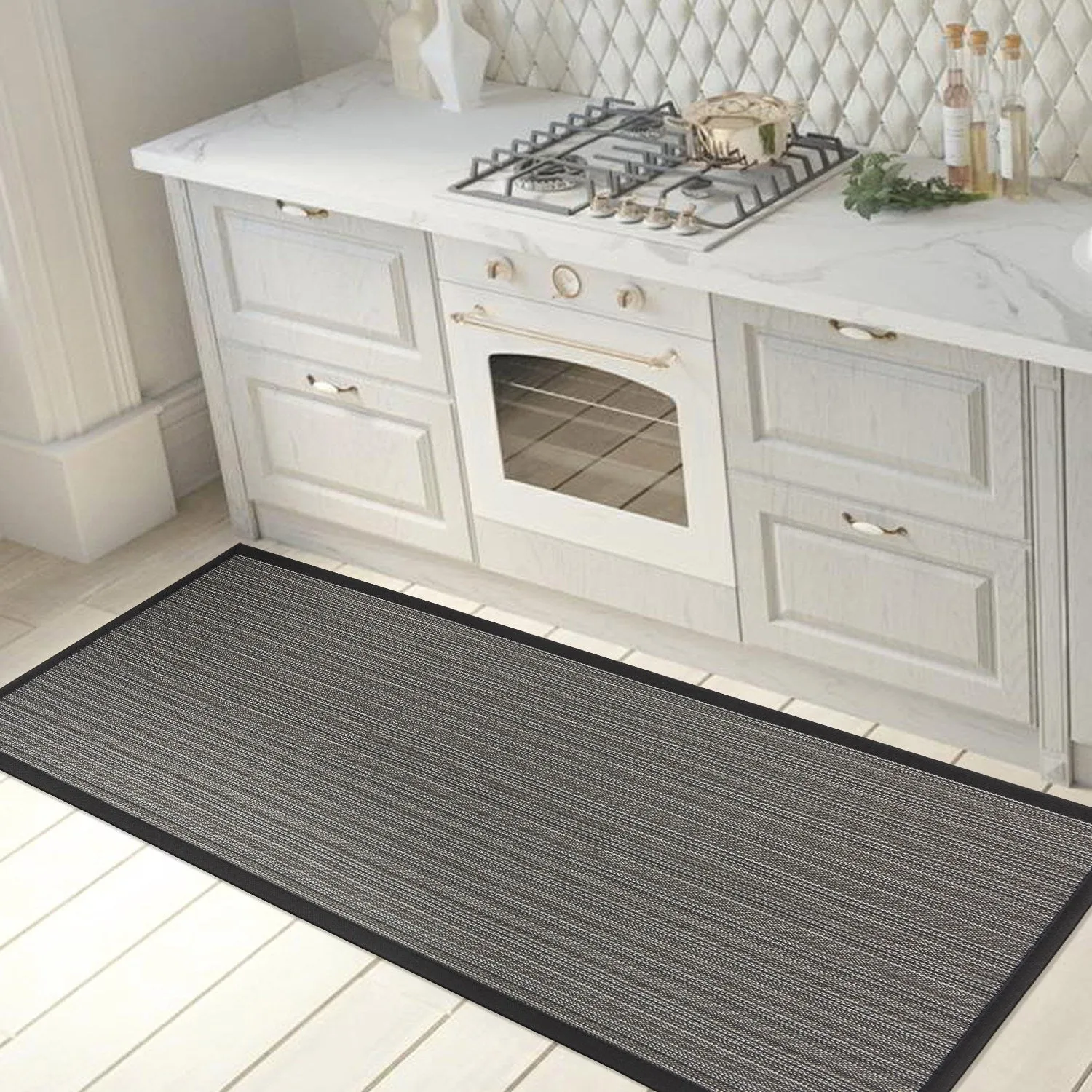 World Rug Gallery Stripe Textline Anti-Fatigue Standing Mat