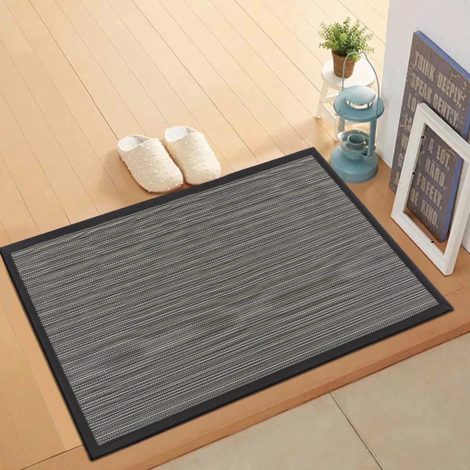 World Rug Gallery Stripe Textline Anti-Fatigue Standing Mat
