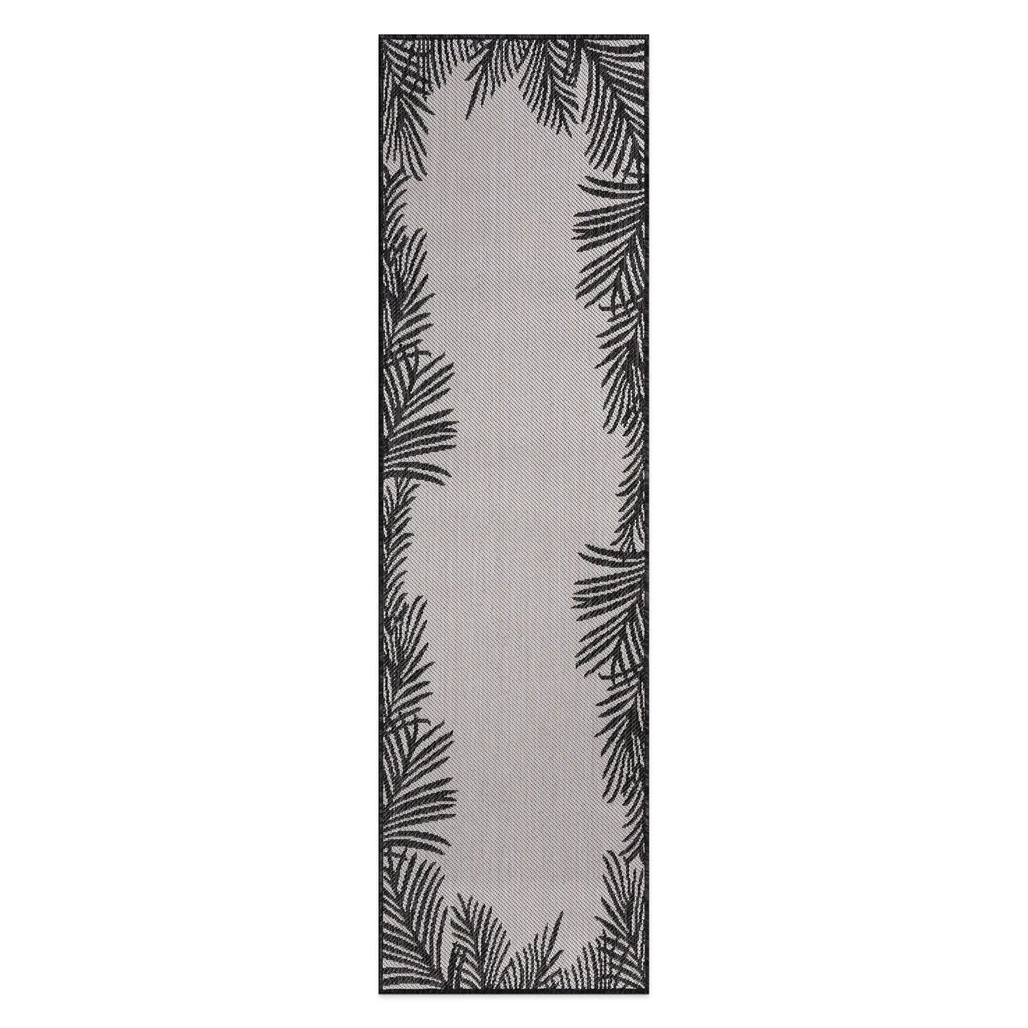 World Rug Gallery Tropical Floral Palm Leaves Textured Flat Weave Indoor/Outdoor Area Rug