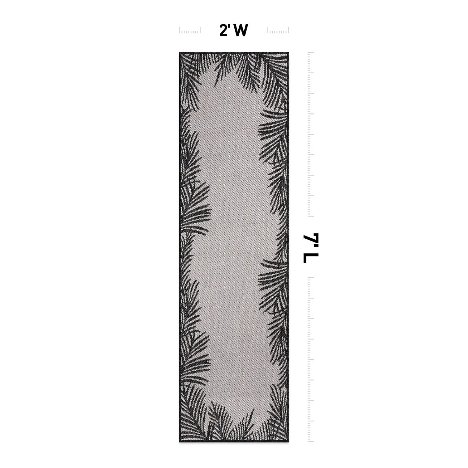 World Rug Gallery Tropical Floral Palm Leaves Textured Flat Weave Indoor/Outdoor Area Rug