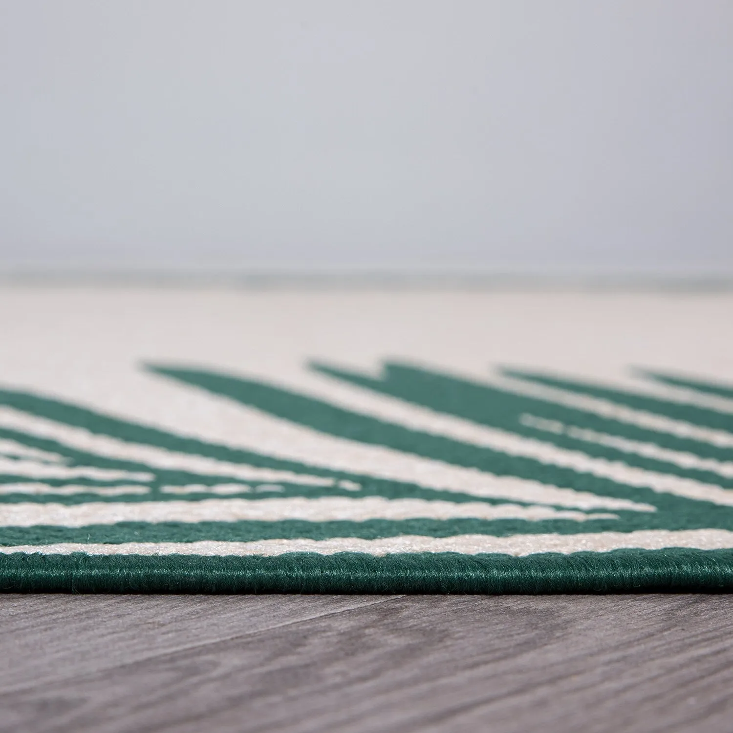 World Rug Gallery Tropical Floral Palm Leaves Textured Flat Weave Indoor/Outdoor Area Rug