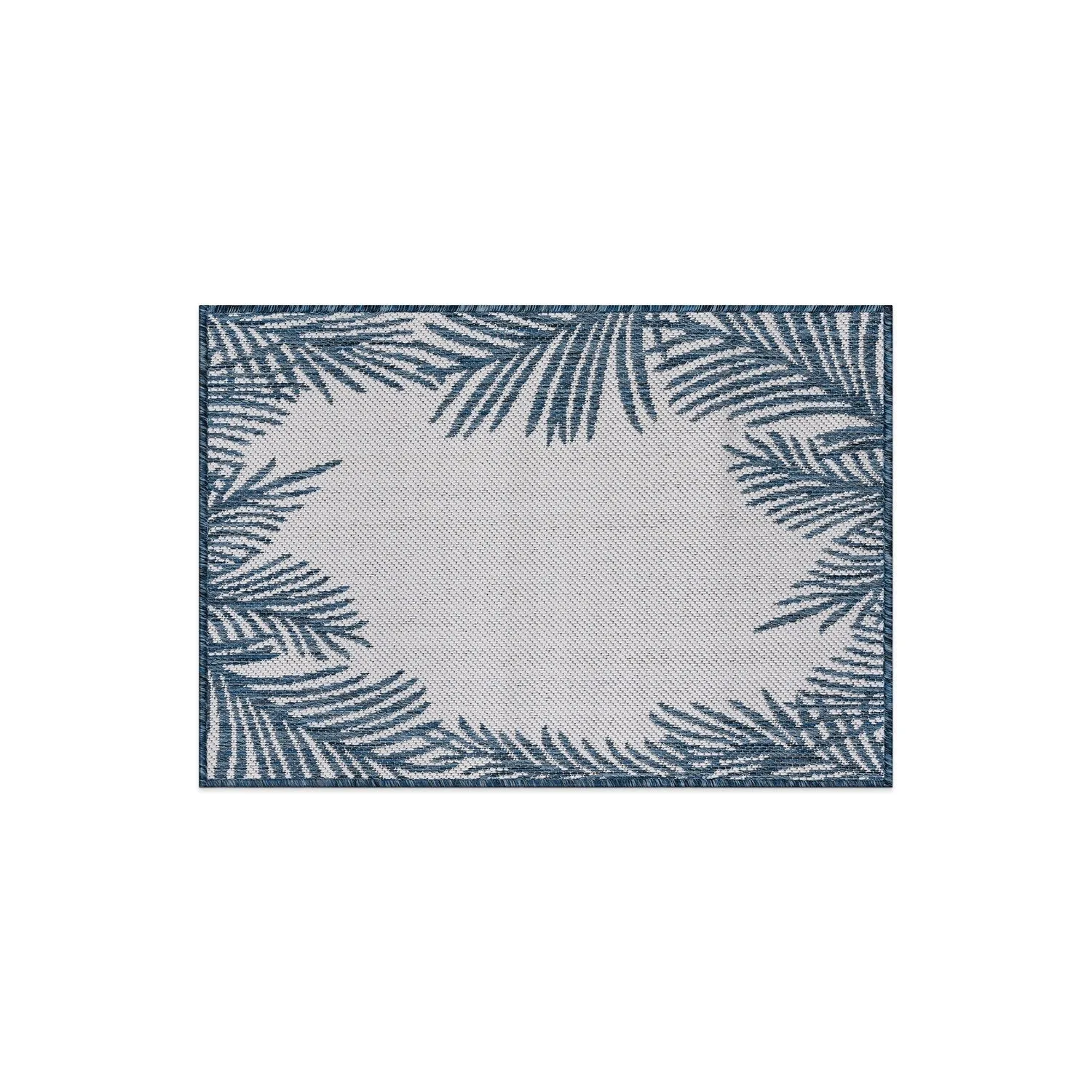 World Rug Gallery Tropical Floral Palm Leaves Textured Flat Weave Indoor/Outdoor Area Rug