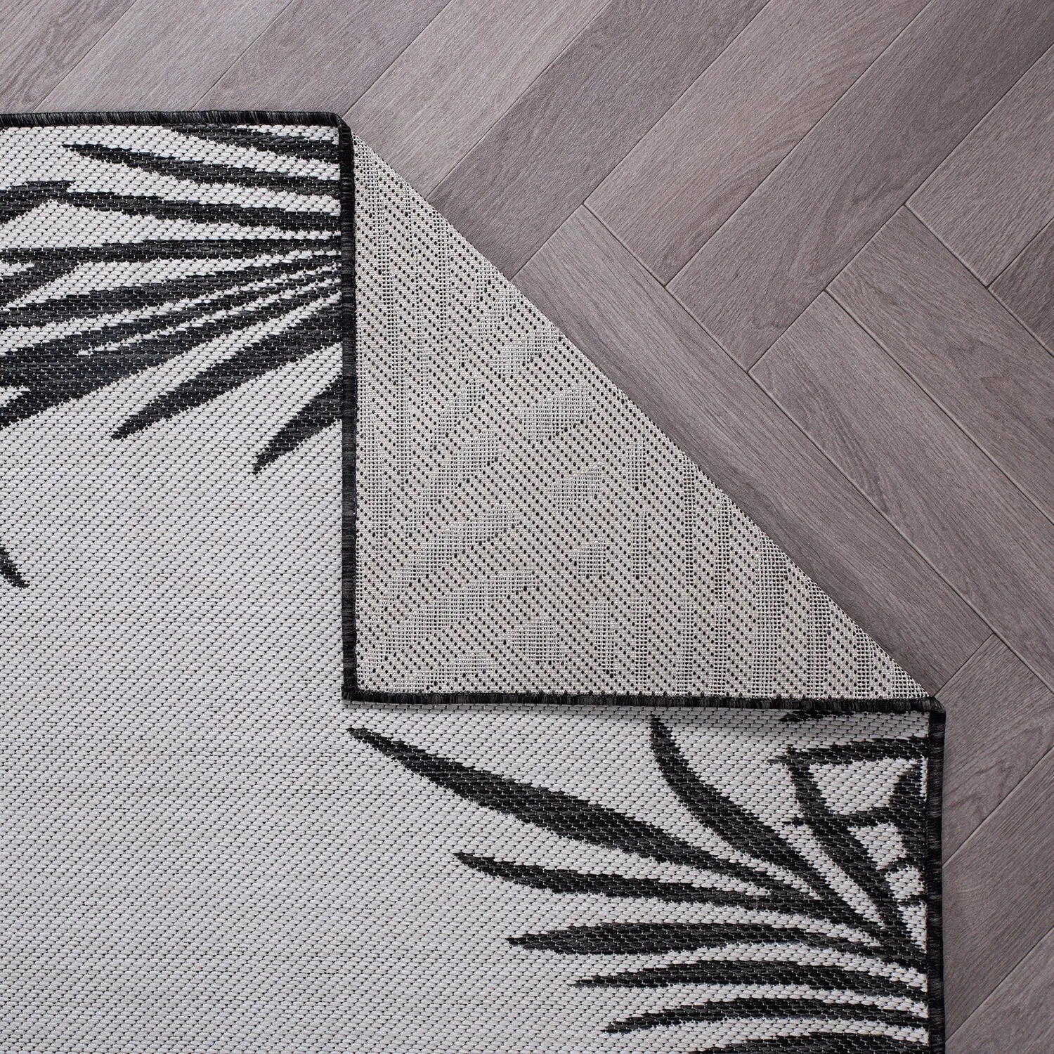 World Rug Gallery Tropical Floral Palm Leaves Textured Flat Weave Indoor/Outdoor Area Rug