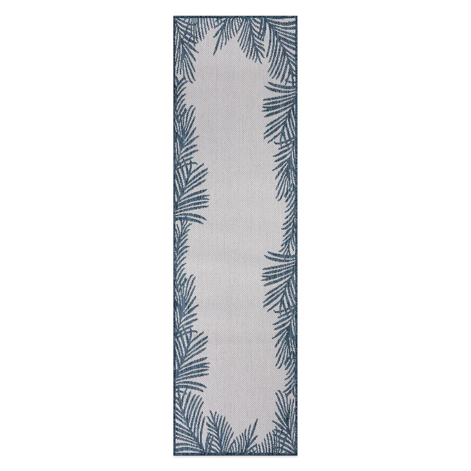 World Rug Gallery Tropical Floral Palm Leaves Textured Flat Weave Indoor/Outdoor Area Rug
