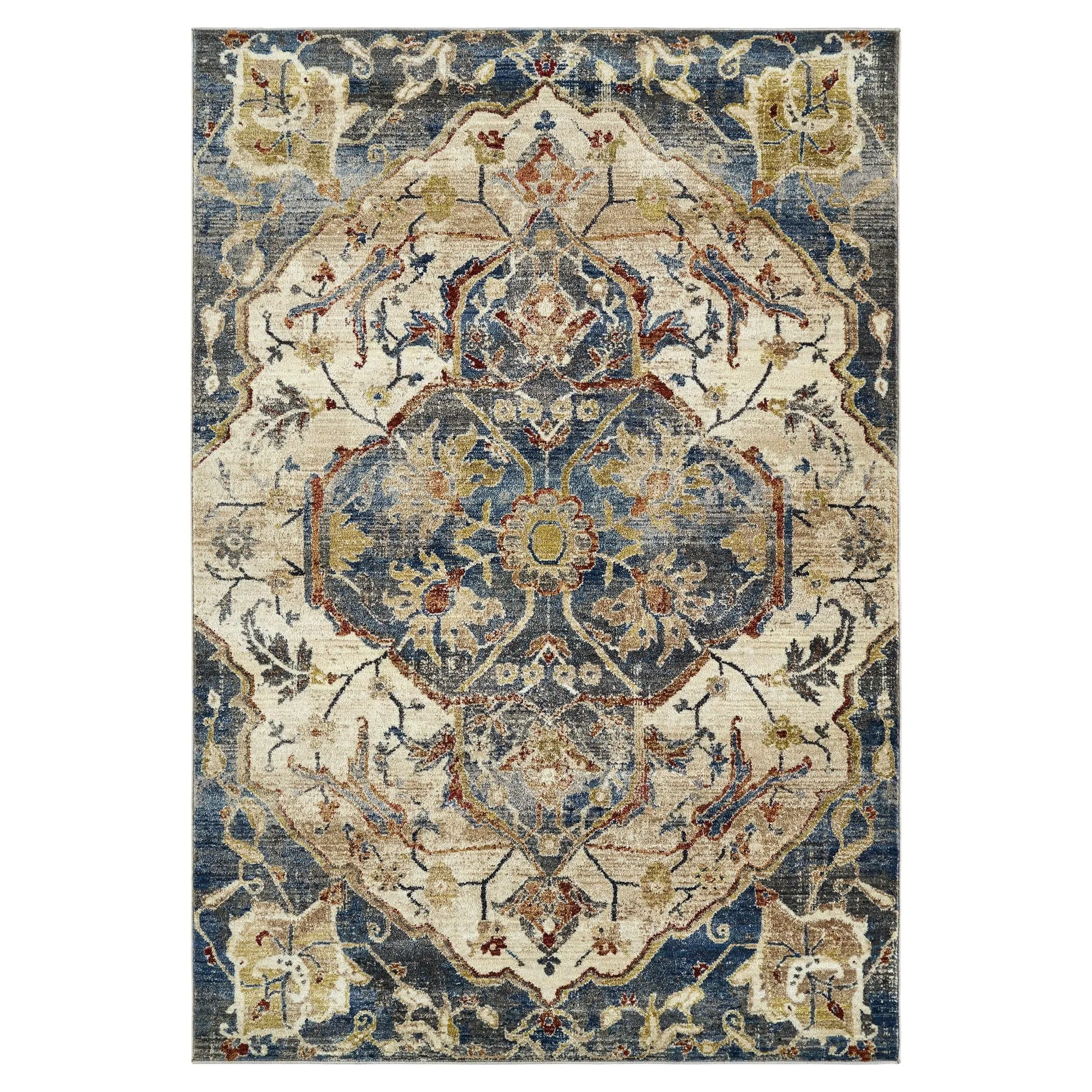 Wynnlow Denium Machine-Made Indoor Flatweave Area Rug
