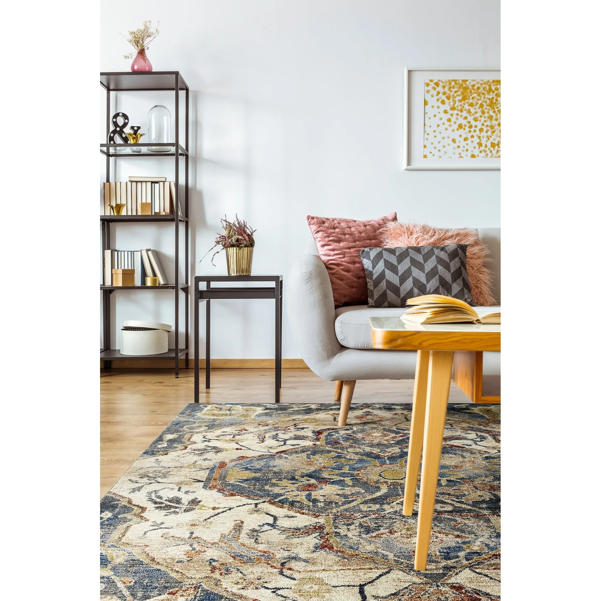 Wynnlow Denium Machine-Made Indoor Flatweave Area Rug
